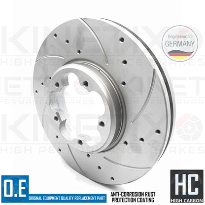FOR FORD TRANSIT CUSTOM 2.2 TDCI 12-16 DRILLED GROOVED FRONT BRAKE DISCS PAIR