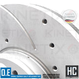 FITS FORD TRANSIT 2019- DRILLED GROOVED FRONT BRAKE DISCS PADS WEAR SENSOR 308mm