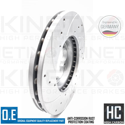 FOR FORD TRANSIT CUSTOM 2.2 TDCI 12-16 DRILLED GROOVED FRONT BRAKE DISCS PAIR