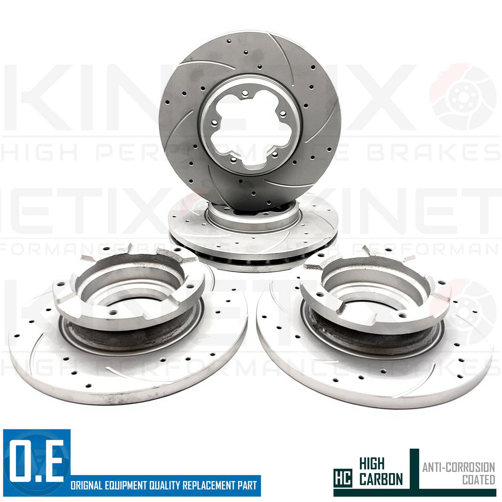 FITS FORD TOURNEO CUSTOM 2.2 TDCI 12- FRONT REAR DRILLED GROOVED BRAKE DISCS