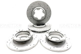 FOR TOURNEO TRANSIT CUSTOM 2015- DRILLED GROOVED FRONT REAR BRAKE DISCS 308/288