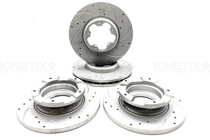 FITS FORD TORUNEO TRANSIT CUSTOM FRONT REAR DRILLED GROOVED BRAKE DISCS 308mm
