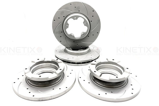 FITS FORD TORUNEO TRANSIT CUSTOM FRONT REAR DRILLED GROOVED BRAKE DISCS 308mm