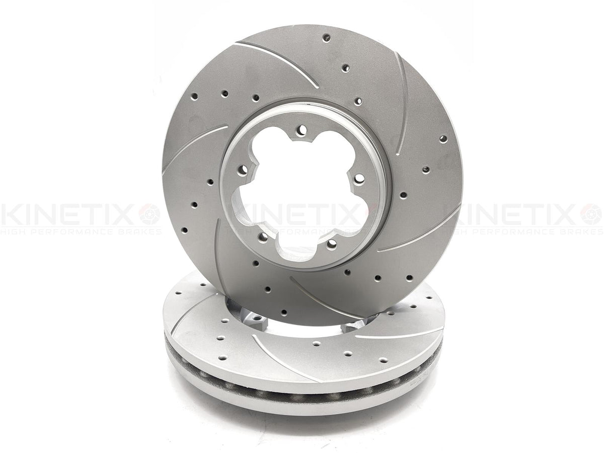 FOR FORD TORUNEO TRANSIT CUSTOM FRONT DRILLED & GROOVED BRAKE DISCS 308mm