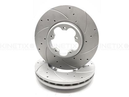 FOR FORD TRANSIT CUSTOM 2.2 TDCi DRILLED GROOVED FRONT BRAKE DISCS PAIR 288mm