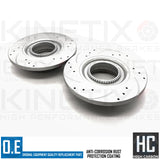 FITS FORD TRANSIT CUSTOM 2.0 2.2 REAR DRILLED GROOVED BRAKE DISCS PADS 308mm