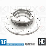 FITS FORD TRANSIT CUSTOM 2.0 2.2 REAR DRILLED GROOVED BRAKE DISCS PADS 308mm