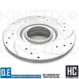 FITS FORD TRANSIT CUSTOM 2.0 2.2 REAR DRILLED GROOVED BRAKE DISCS PADS 308mm