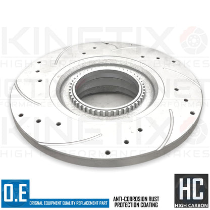 FITS FORD TRANSIT 2013- DRILLED GROOVED REAR BRAKE DISCS 308mm **Single Wheels**
