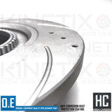 FITS FORD TRANSIT 2013- DRILLED GROOVED REAR BRAKE DISCS 308mm **Single Wheels**