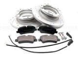 FITS FORD TRANSIT CUSTOM 2.0 2.2 REAR DRILLED GROOVED BRAKE DISCS PADS 308mm
