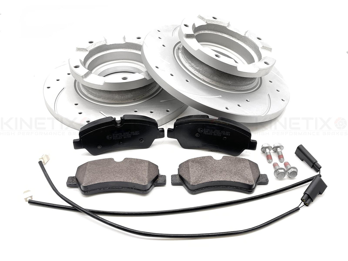 FOR FORD TRANSIT CUSTOM 2.2 TDCi DRILLED GROOVED REAR BRAKE DISCS PADS 288mm