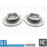 TRANSIT CUSTOM 2.2 TDCi 12- CROSS DRILLED & GROOVED REAR BRAKE DISCS PAIR 288mm