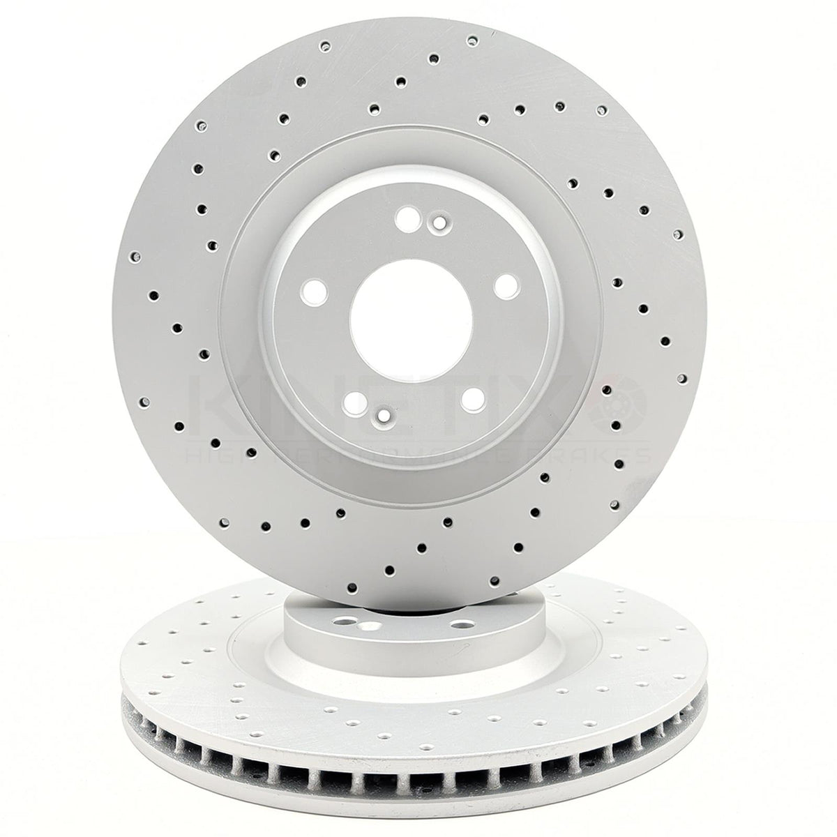 FOR HYUNDAI i30N 2017- FRONT PERFORMANCE CROSS DRILLED BRAKE DISCS PAIR 345mm