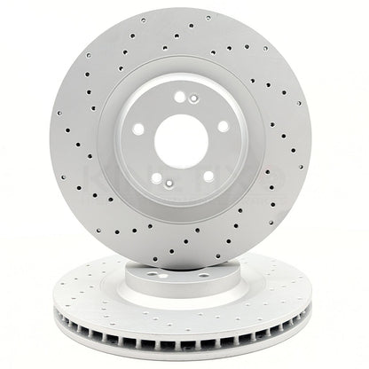 FOR HYUNDAI i30N 2017- FRONT PERFORMANCE CROSS DRILLED BRAKE DISCS PAIR 345mm