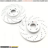 FOR HYUNDAI I30 N I30N PFL 2017-2020 FRONT DRILLED BRAKE DISCS PAIR 345mm COATED
