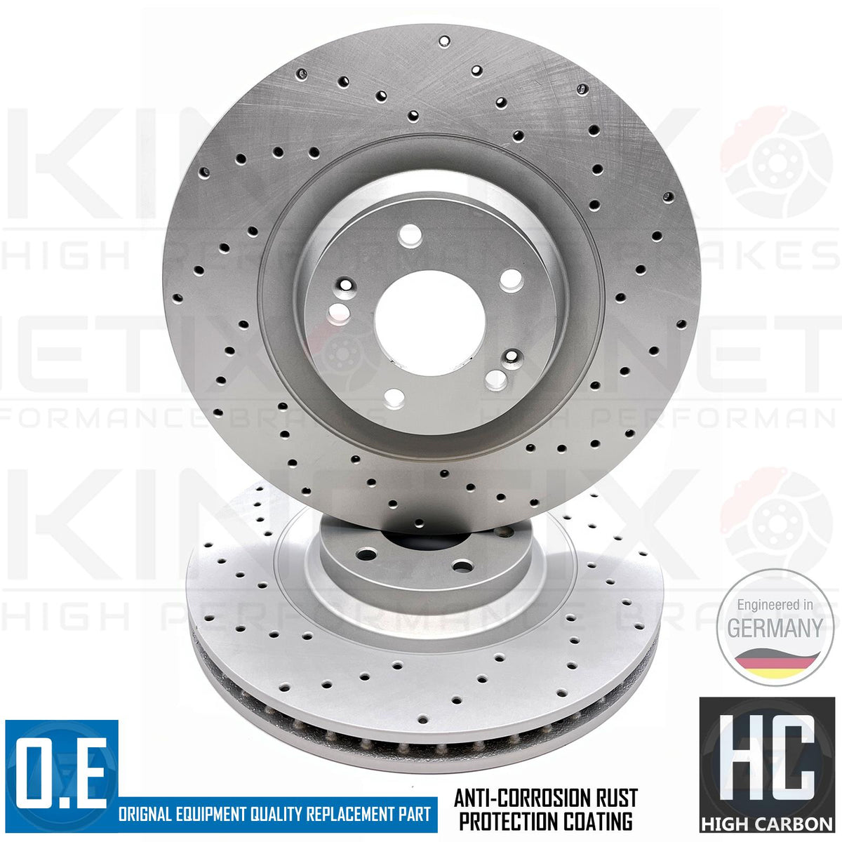 FOR HYUNDAI i30N 17- PERFORMANCE CROSS DRILLED FRONT BRAKE DISCS ABM PADS 345mm