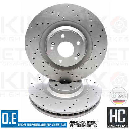 FOR HYUNDAI i30N 17- PERFORMANCE CROSS DRILLED FRONT BRAKE DISCS ABM PADS 345mm