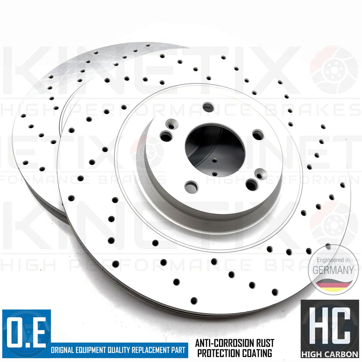 FOR HYUNDAI i30N 17- PERFORMANCE CROSS DRILLED FRONT BRAKE DISCS ABM PADS 345mm