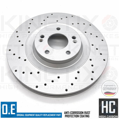 FOR HYUNDAI i30N 17- PERFORMANCE CROSS DRILLED FRONT BRAKE DISCS ABM PADS 345mm