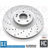 FOR HYUNDAI i30N 2.0 T-GDi 17- DRILLED FRONT BRAKE DISCS BLUEPRINT PADS 345mm