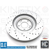 FOR HYUNDAI i30N 2017- CROSS DRILLED PERFORMANCE FRONT BRAKE DISCS PADS 345mm