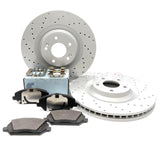 FOR HYUNDAI i30N 2.0 T-GDi 17- DRILLED FRONT BRAKE DISCS BLUEPRINT PADS 345mm