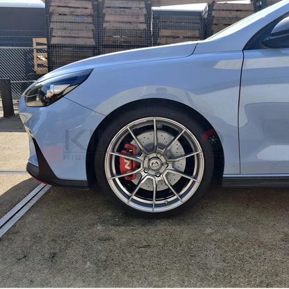 FOR HYUNDAI i30N 2017- FRONT PERFORMANCE CROSS DRILLED BRAKE DISCS PAIR 345mm