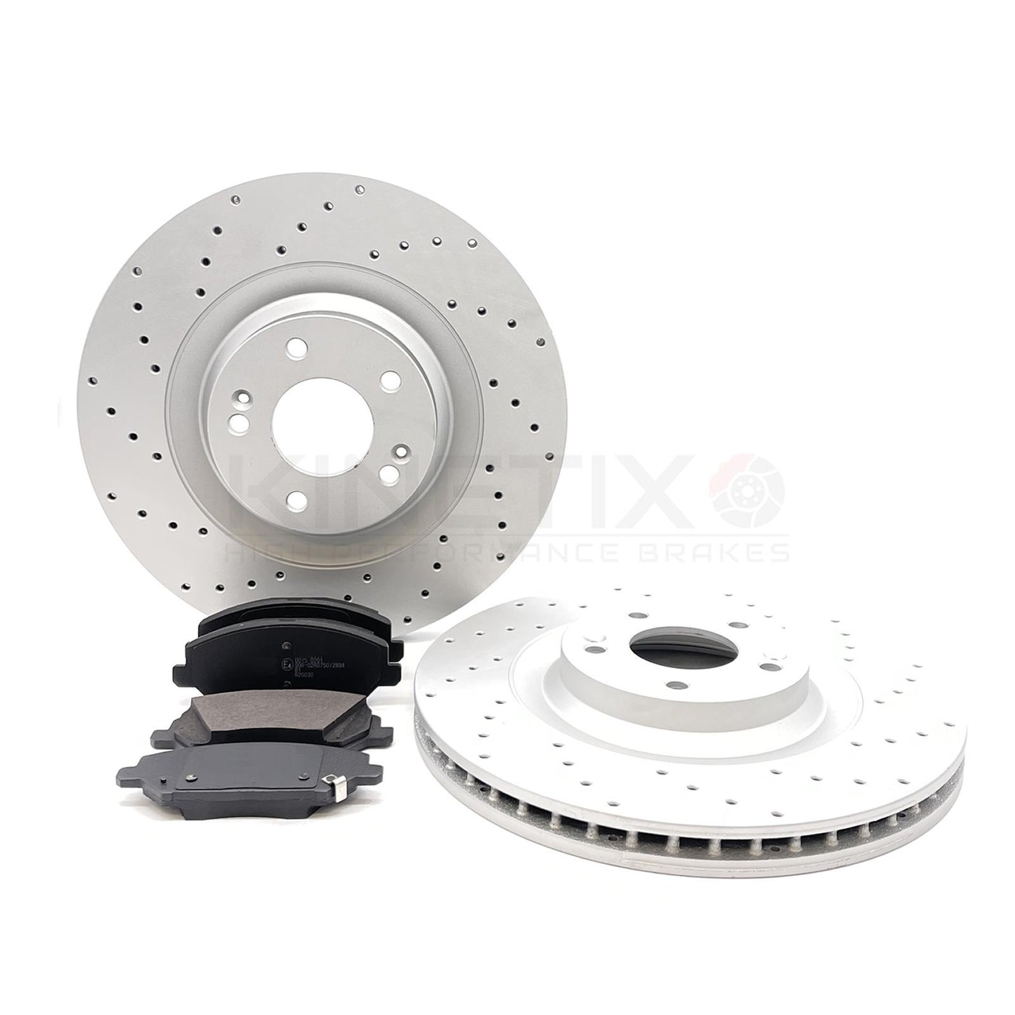 FOR HYUNDAI i30N 2017- CROSS DRILLED PERFORMANCE FRONT BRAKE DISCS PADS 345mm