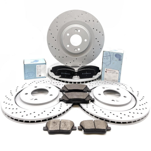 FOR HYUNDAI i30N 2.0N FRONT REAR DRILLED BRAKE DISCS BLUE PRINT PADS 345mm 314mm