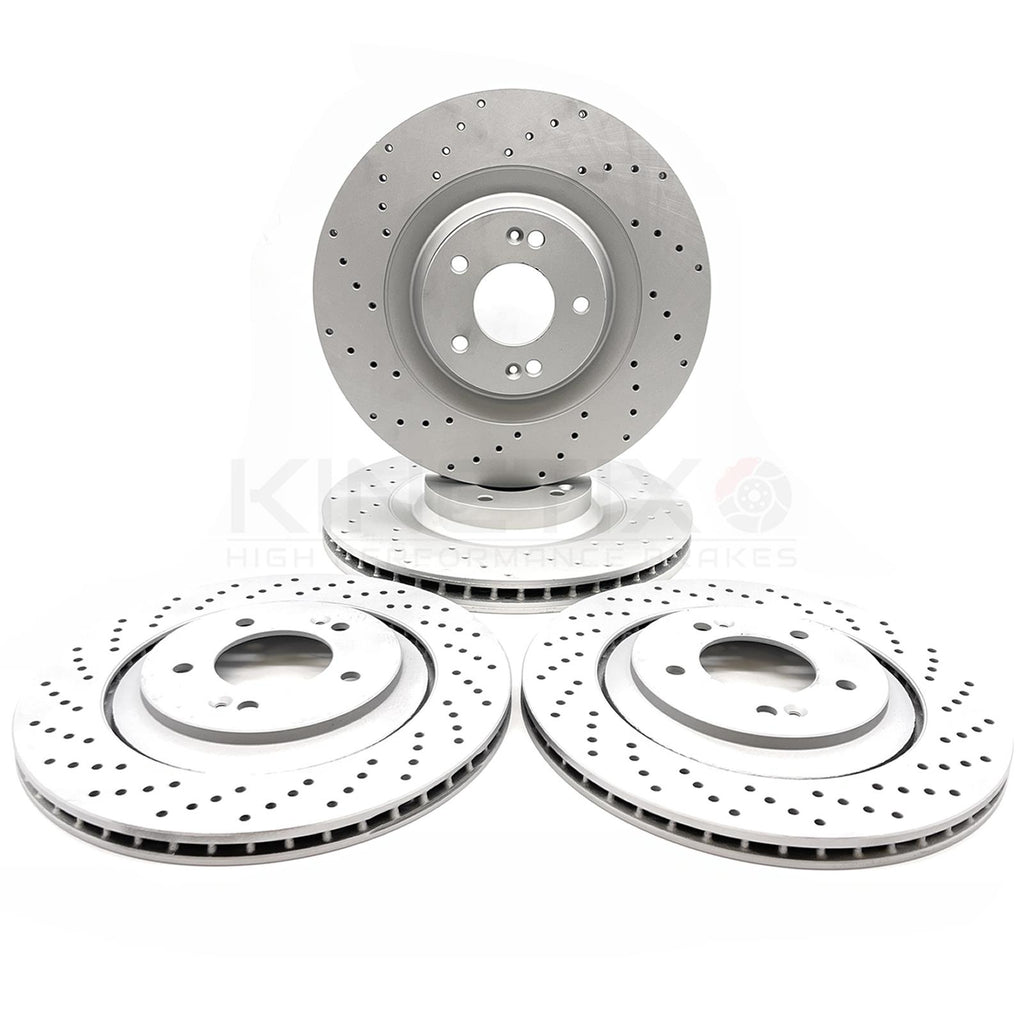 FOR HYUNDAI i30N 2.0N FRONT REAR DRILLED PERFORMANCE BRAKE DISCS SET 345mm 314mm