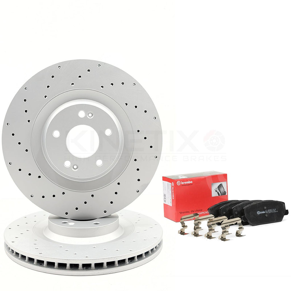FOR HYUNDAI I30N (PFL) FRONT DRILLED BRAKE DISCS BREMBO PADS 345mm x 30mm