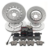 FOR AUDI RS3 8V 17-20 FRONT REAR BRAKE DISCS BREMBO PADS 8V0615301R 370mm 310mm