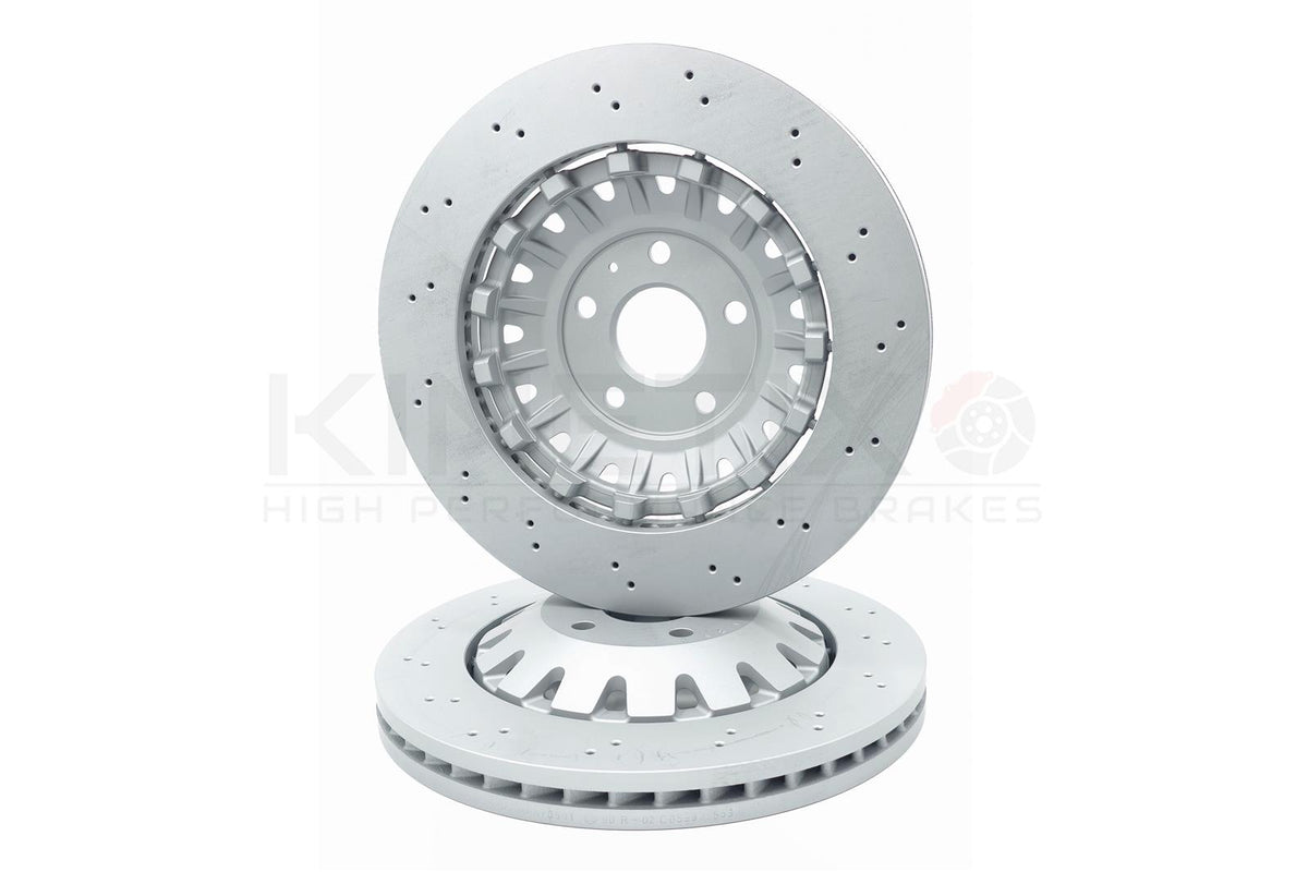 FOR AUDI RS3 8V 16-20 FRONT DRILLED BRAKE DISCS BREMBO PADS 370mm 8V0615301S