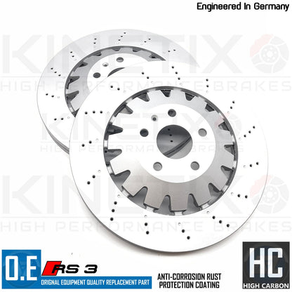 FOR AUDI RS3 8V FRONT REAR CROSS DRILLED HIGH CARBON BRAKE DISCS 370mm 310mm