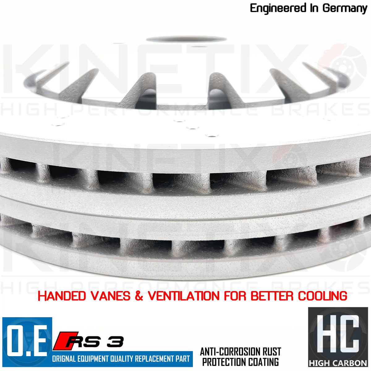 FOR AUDI RS3 8V 2017- FRONT DIMPLED DRILLED BRAKE DISCS APEC PADS 8V0615301P