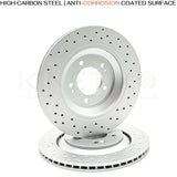 FITS HYUNDAI N 2.0 N PERFORMANCE CROSS DRILLED REAR BRAKE DISCS 314mm X 20mm SET