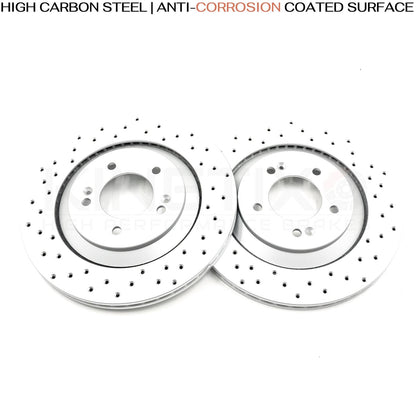 FOR HYUNDAI i30N KONA N 2.0 N DRILLED REAR BRAKE DISCS BREMBO PADS 314mm X 20mm