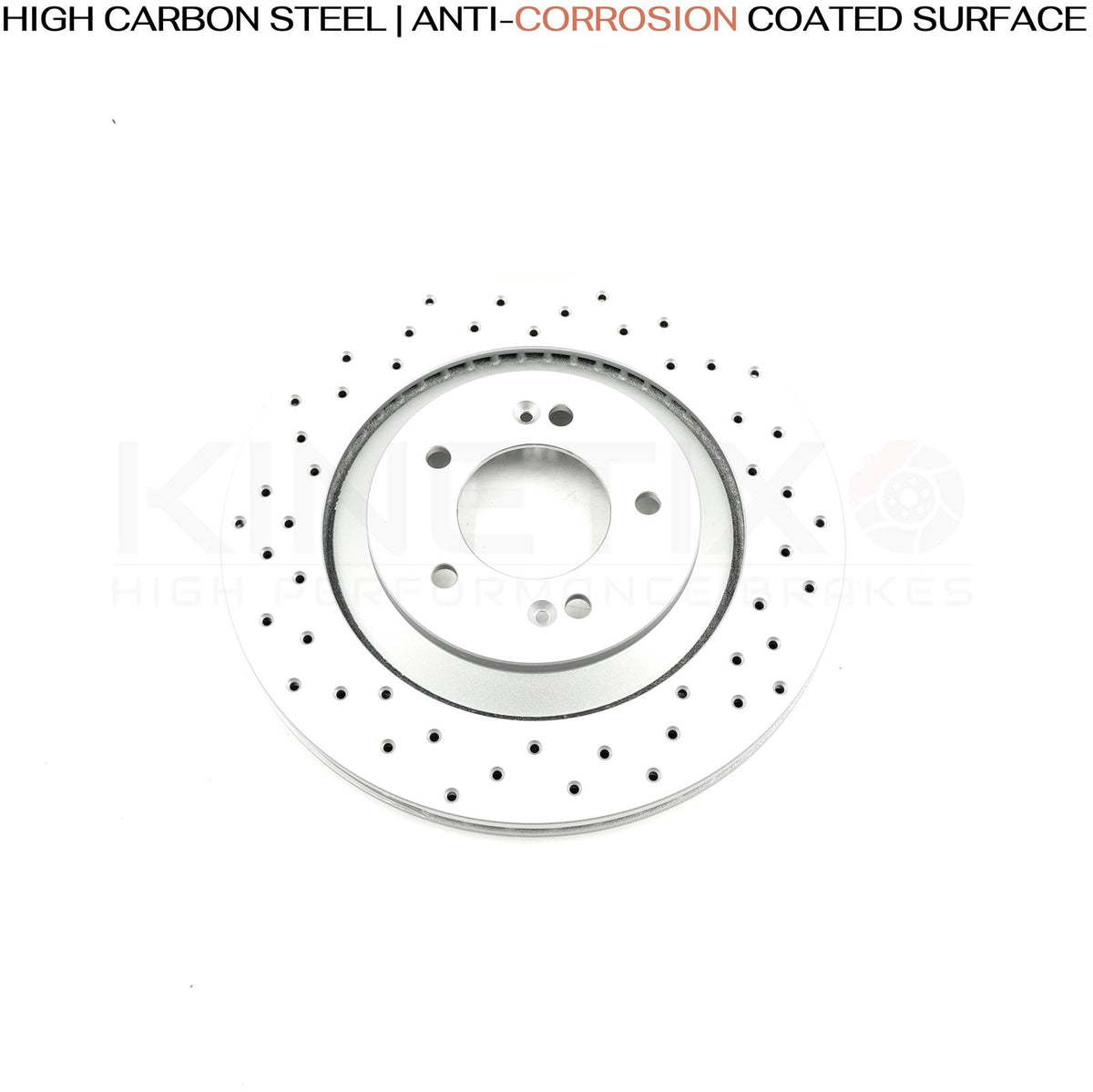 FOR HYUNDAI i30N KONA N 2.0 N DRILLED REAR BRAKE DISCS BREMBO PADS 314mm X 20mm