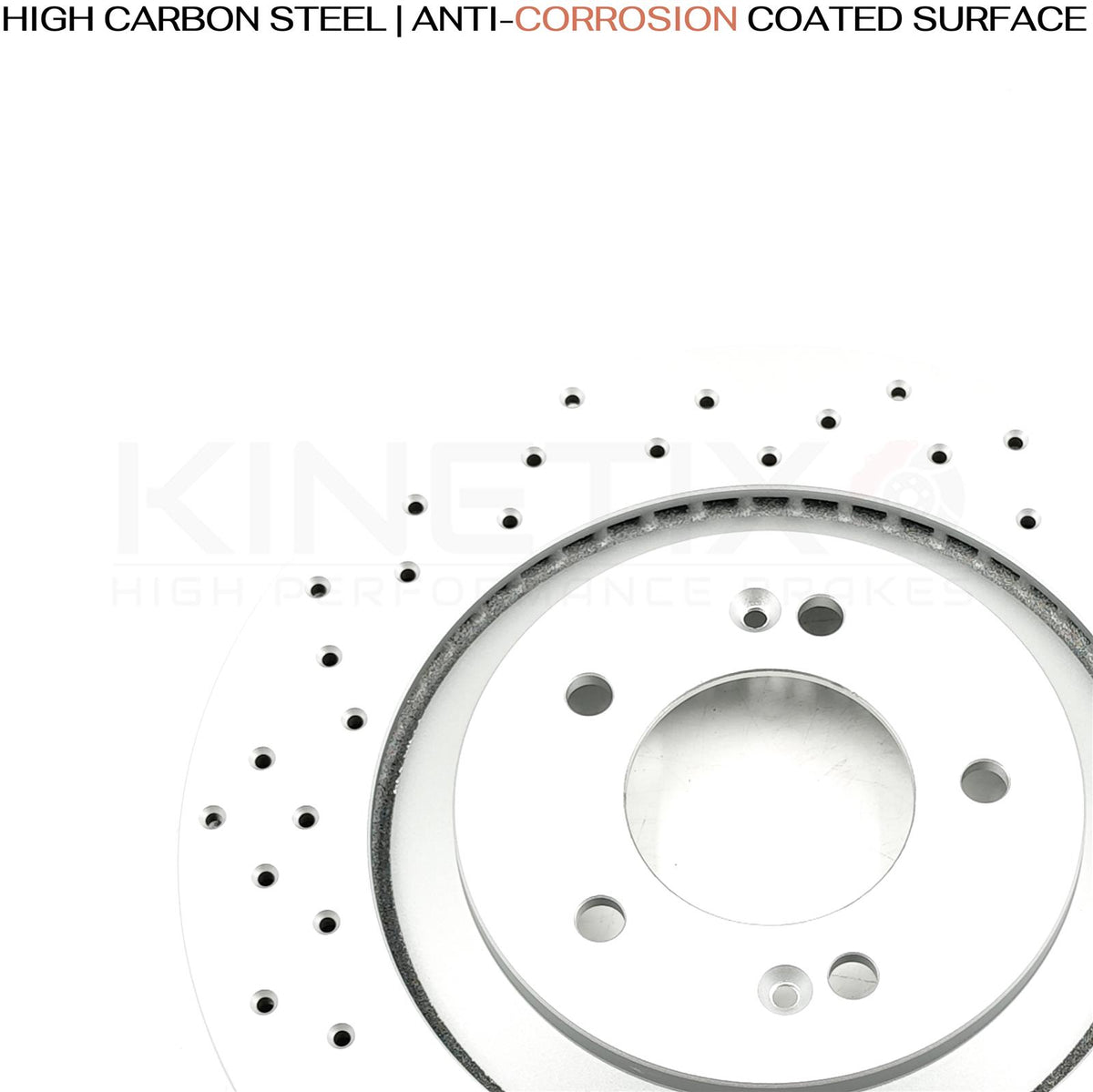 FOR HYUNDAI i30N KONA N 2.0 N DRILLED REAR BRAKE DISCS BREMBO PADS 314mm X 20mm