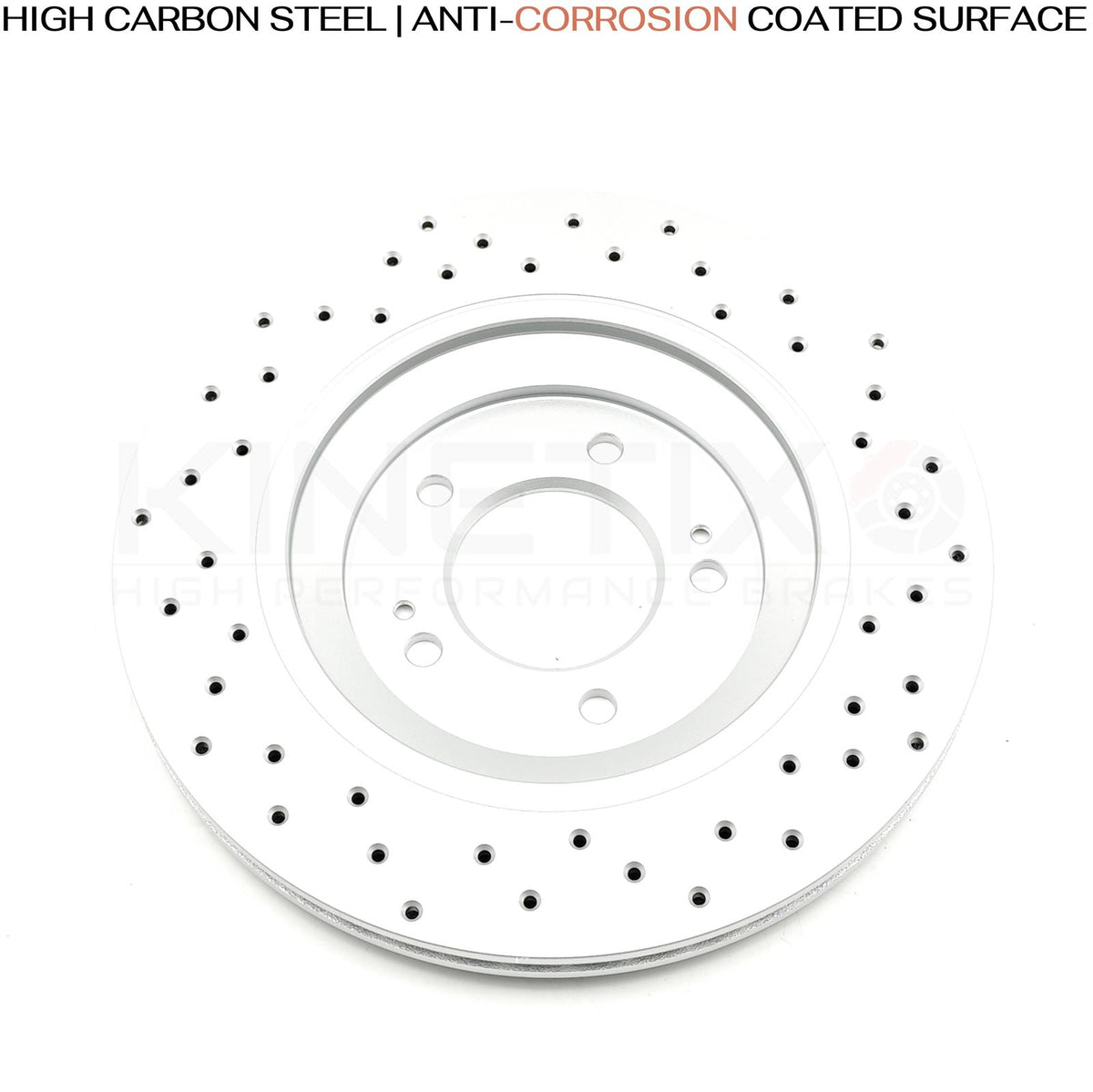 FOR HYUNDAI i30N 2.0 CROSS DRILLED PERFORMANCE REAR BRAKE DISCS PADS 314mm
