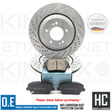FOR HYUNDAI i30N KONA N PERFORMANCE DRILLED REAR BRAKE DISCS BLUEPRINT PADS