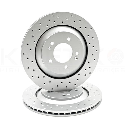 FOR HYUNDAI i30N KONA N 2.0 N DRILLED REAR BRAKE DISCS BREMBO PADS 314mm X 20mm