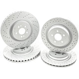 FOR MERCEDES ML63 AMG FRONT REAR DRILLED GROOVED BRAKE DISCS PADS + WIRE SENSORS