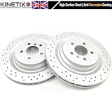 FOR MERCEDES ML63 AMG REAR DRILLED GROOVED BRAKE DISCS PADS SENSOR WIRE 345mm