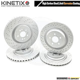 FOR MERCEDES ML63 AMG FRONT REAR DRILLED GROOVED BRAKE DISCS PADS WEAR SENSORS