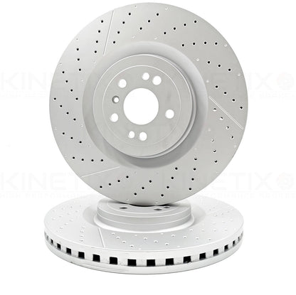FOR MERCEDES GLE63 AMG HIGH CARBON FRONT DRILLED GROOVED COATED BRAKE DISCS PADS