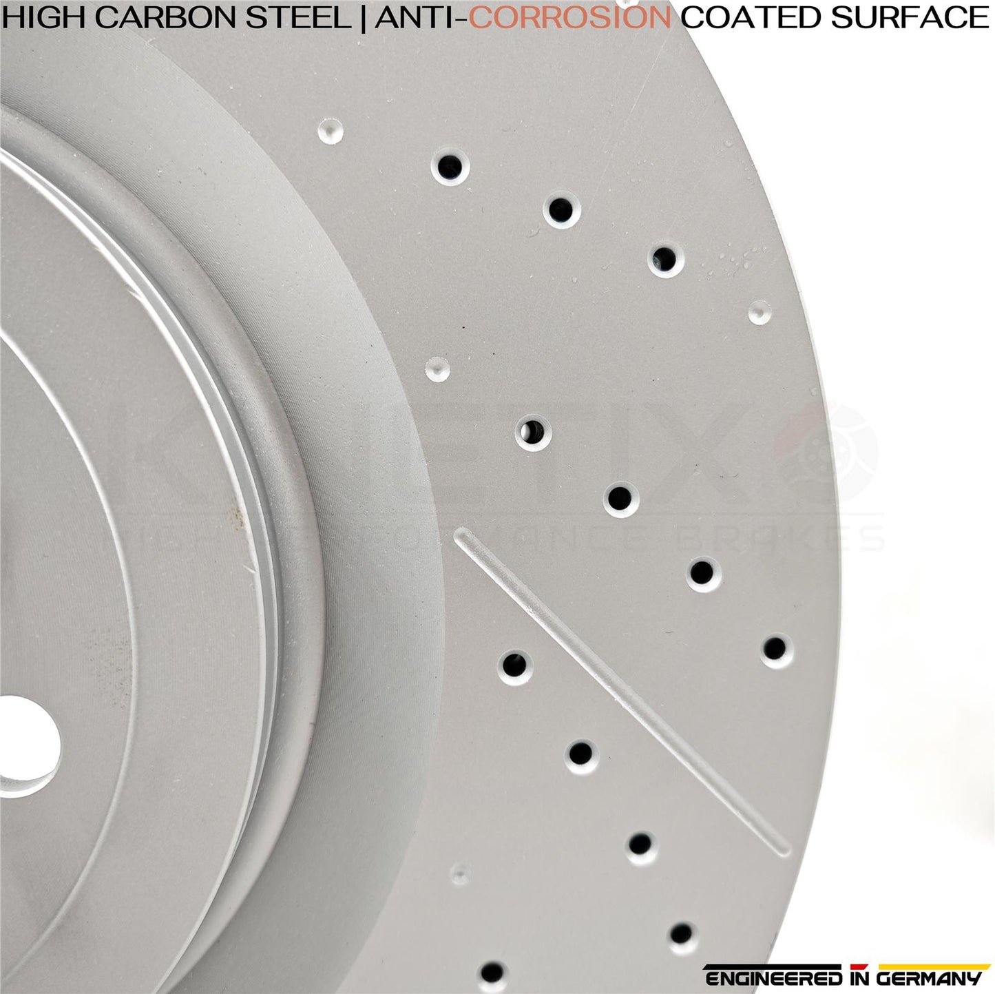 FOR MERCEDES GLE63 AMG HIGH CARBON FRONT DRILLED GROOVED COATED BRAKE DISCS PADS