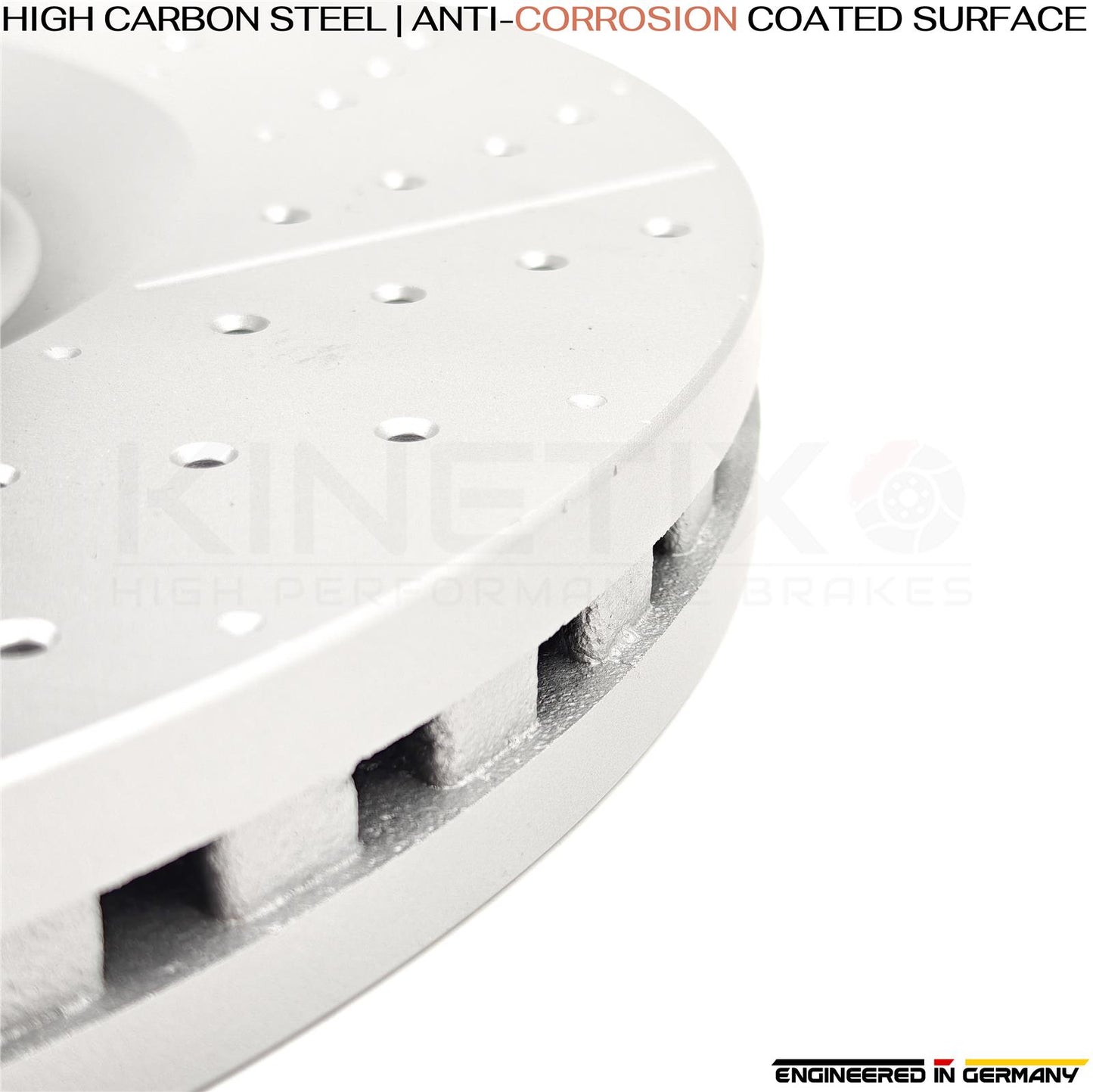 FOR MERCEDES GLE63 AMG HIGH CARBON FRONT DRILLED GROOVED COATED BRAKE DISCS PADS