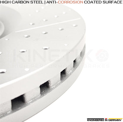 FOR MERCEDES GLE63 AMG HIGH CARBON FRONT DRILLED GROOVED COATED BRAKE DISCS PADS
